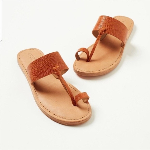 L*Space toe loop British Tan leather Sandals NWOB size 37 - Picture 3 of 10